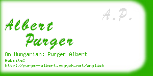 albert purger business card